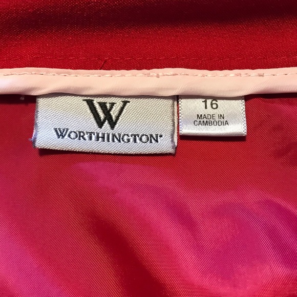Red and black Worthington skirt Sz. 16 - Picture 4 of 8
